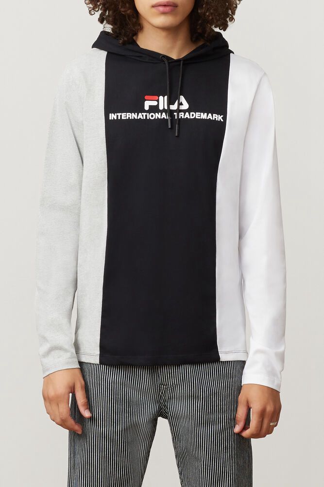 Fila Hoodie Mens Black Flavio Hooded Tee - Ireland 07185-QDFM